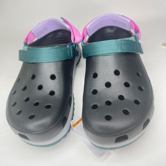 Crocs Mens Classic Hiker Clog Black Pink Green Hiking Shoes Sz 12 206772-988 - Picture 5 of 7